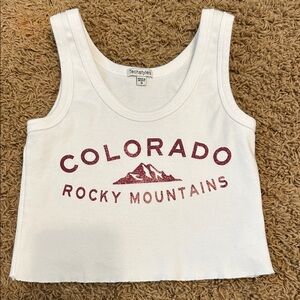 Techstyles White Tank Top with Colorado Print